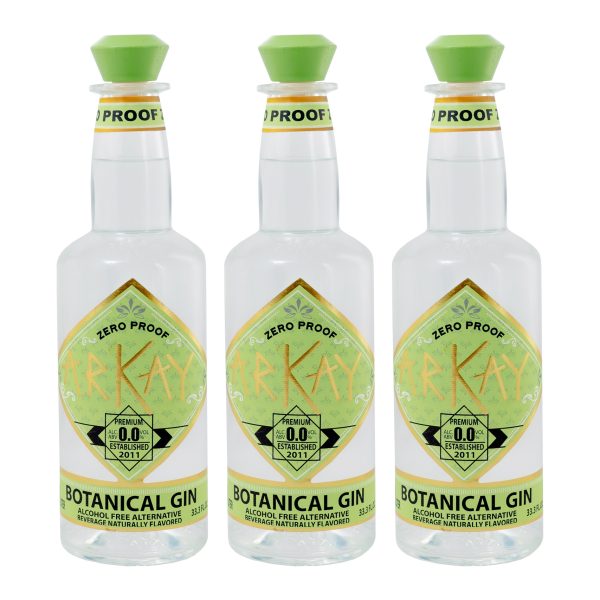 3botanical Deal 3 Bottles Arkay Zero Proof Botanical Gin Alternative 33.3 FL OZ / 1 Liter