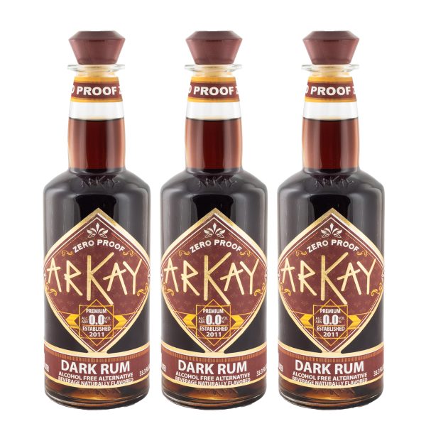 Deal 24 Bottles Arkay Zero Proof Dark Rum Alternative 33.3 FL OZ / 1 Liter