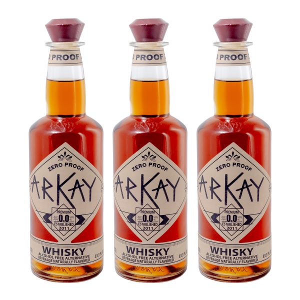 Deal 6 Bottles Arkay Zero Proof Whisky Alternative 33.3 FL OZ / 1 Liter
