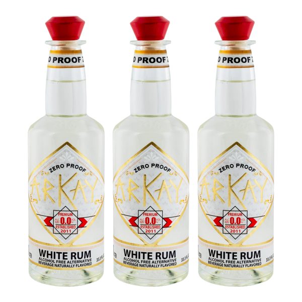 Deal 3 Arkay Zero Proof Bottles White Rum Alternative 33.3 FL OZ / 1 Liter