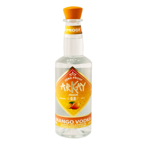 MangoVodkafotoNew_800x800.png Arkay Mango Vodka Zero Proof Spirits 33.3 FL OZ / 1 Liter